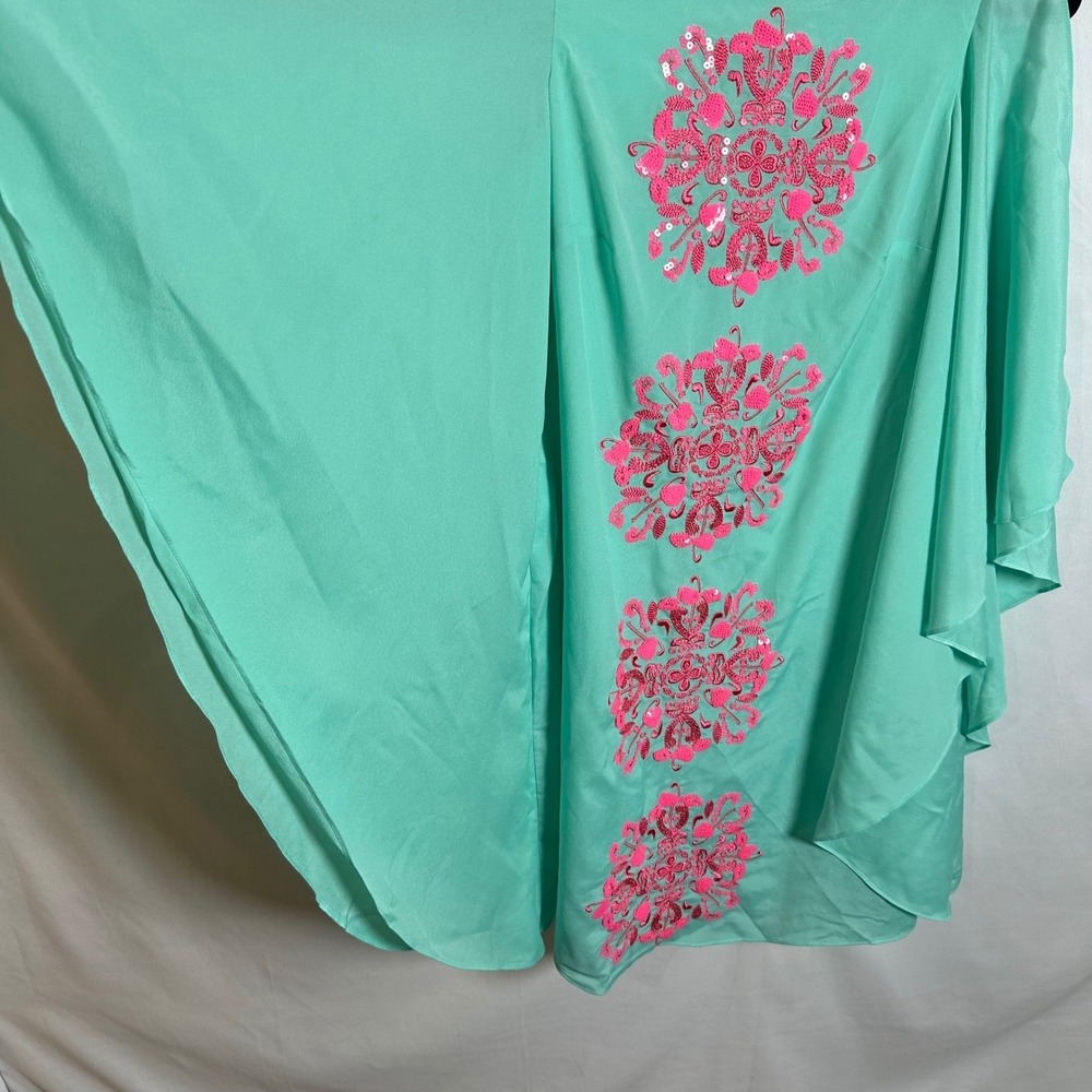 HTF LILLY PULITZER SIZE XS MARGURITE CAFTAN DRESS *FLAMINGO* CRYSTAL WATER READ - Picture 4 of 16